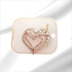 Heart Crystals Brooch